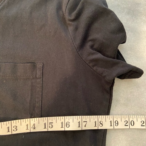 Ariat Rebar Size S Black Cotton V Neck Short Sleeve Tee Shirt Front Pocket Logo - Picture 7 of 10